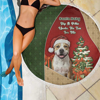 Merry Pitmas Beach Blanket Santa Baby Slip A Pittie Under The Tree For Me - Wonder Print Shop