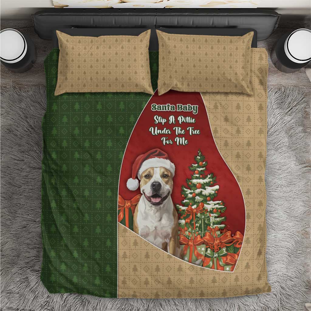 Merry Pitmas Bedding Set Santa Baby Slip A Pittie Under The Tree For Me - Wonder Print Shop