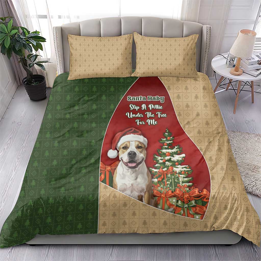 Merry Pitmas Bedding Set Santa Baby Slip A Pittie Under The Tree For Me - Wonder Print Shop