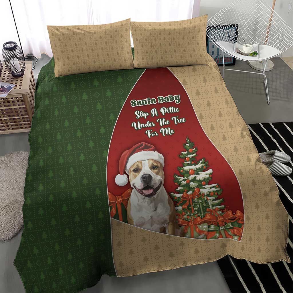 Merry Pitmas Bedding Set Santa Baby Slip A Pittie Under The Tree For Me - Wonder Print Shop