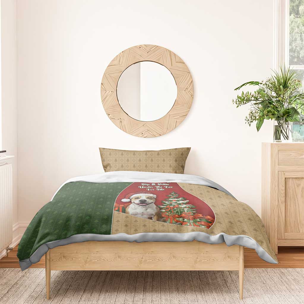 Merry Pitmas Bedding Set Santa Baby Slip A Pittie Under The Tree For Me - Wonder Print Shop
