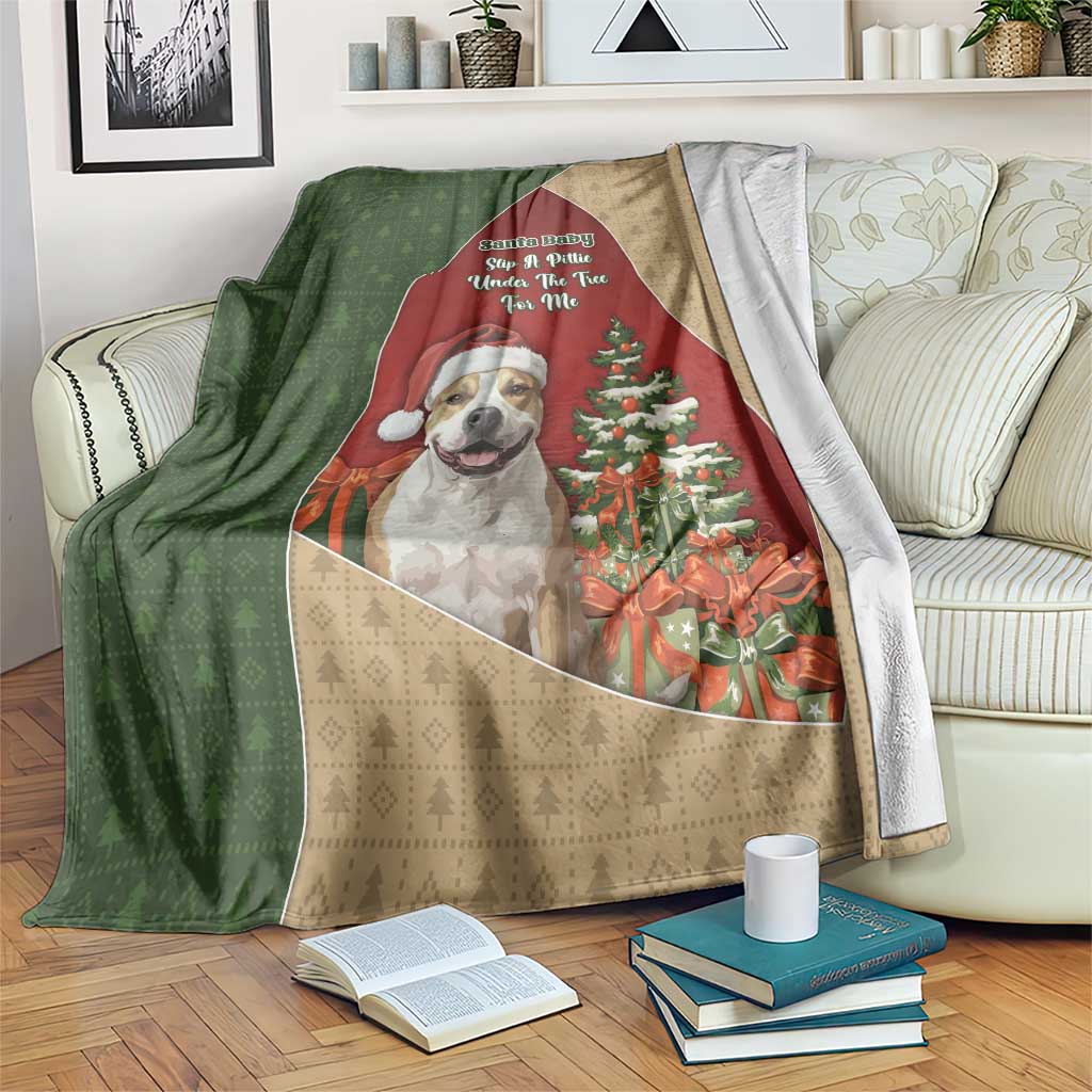 Merry Pitmas Blanket Santa Baby Slip A Pittie Under The Tree For Me - Wonder Print Shop