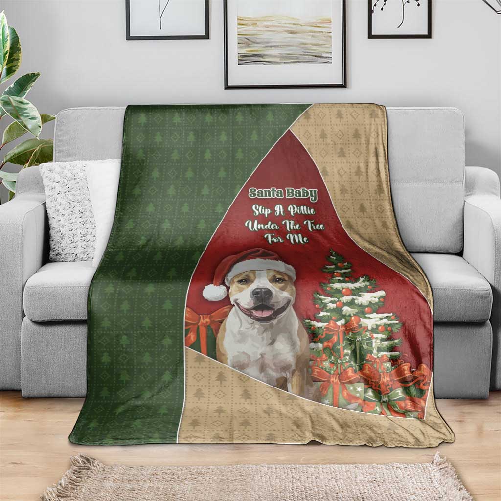 Merry Pitmas Blanket Santa Baby Slip A Pittie Under The Tree For Me - Wonder Print Shop