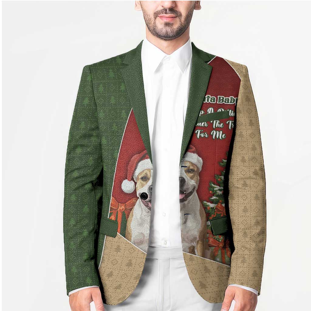 Merry Pitmas Blazer Santa Baby Slip A Pittie Under The Tree For Me - Wonder Print Shop