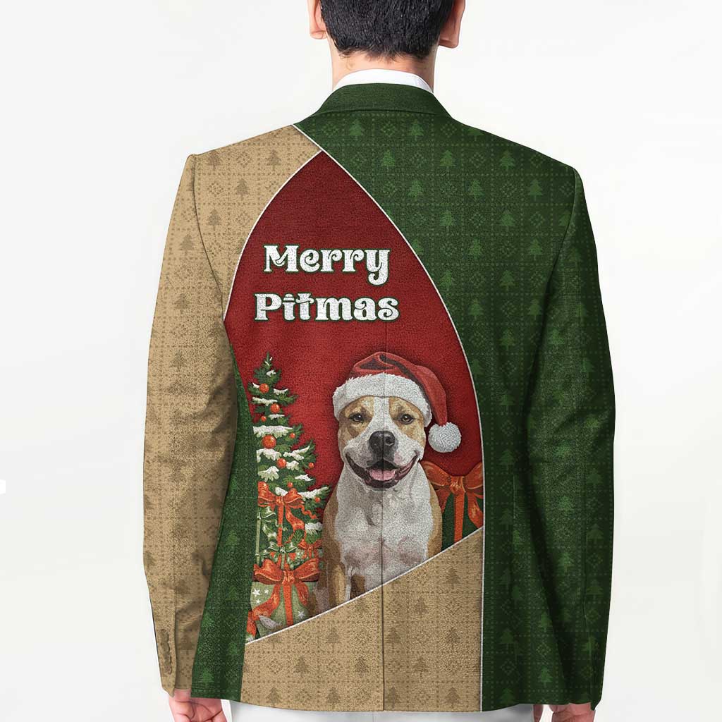Merry Pitmas Blazer Santa Baby Slip A Pittie Under The Tree For Me - Wonder Print Shop