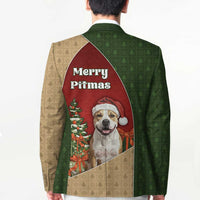 Merry Pitmas Blazer Santa Baby Slip A Pittie Under The Tree For Me - Wonder Print Shop
