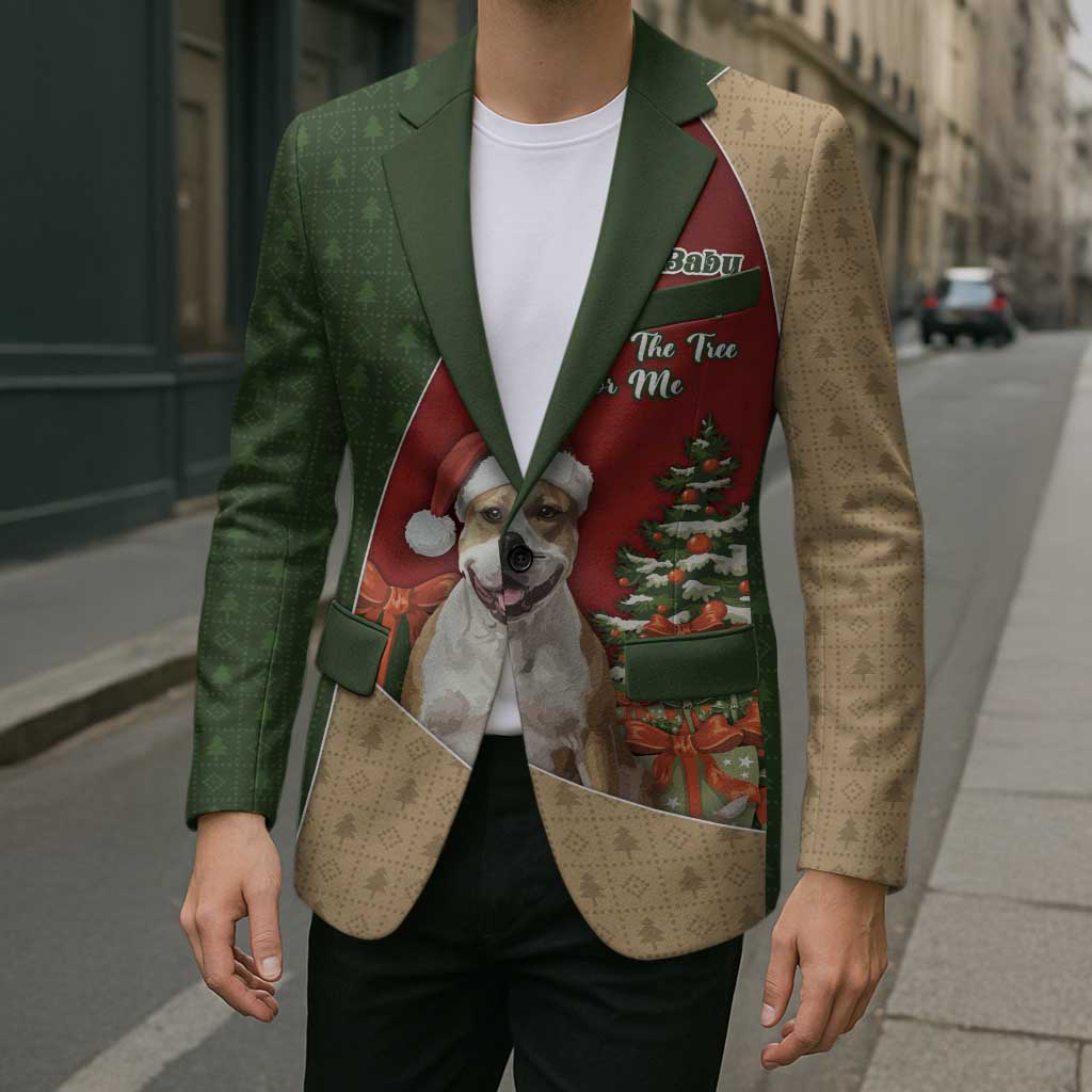 Merry Pitmas Blazer Santa Baby Slip A Pittie Under The Tree For Me - Wonder Print Shop