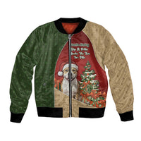 Merry Pitmas Bomber Jacket Santa Baby Slip A Pittie Under The Tree For Me - Wonder Print Shop