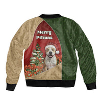 Merry Pitmas Bomber Jacket Santa Baby Slip A Pittie Under The Tree For Me - Wonder Print Shop