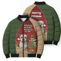 Merry Pitmas Bomber Puffer Jacket Santa Baby Slip A Pittie Under The Tree For Me - Wonder Print Shop