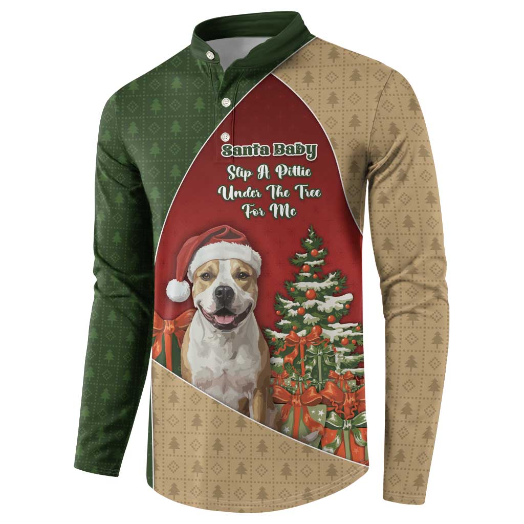 Merry Pitmas Button Sweatshirt Santa Baby Slip A Pittie Under The Tree For Me - Wonder Print Shop