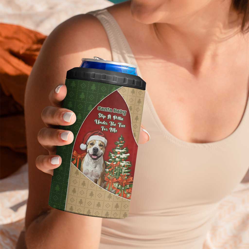 Merry Pitmas 4 in 1 Can Cooler Tumbler Santa Baby Slip A Pittie Under The Tree For Me - Wonder Print Shop