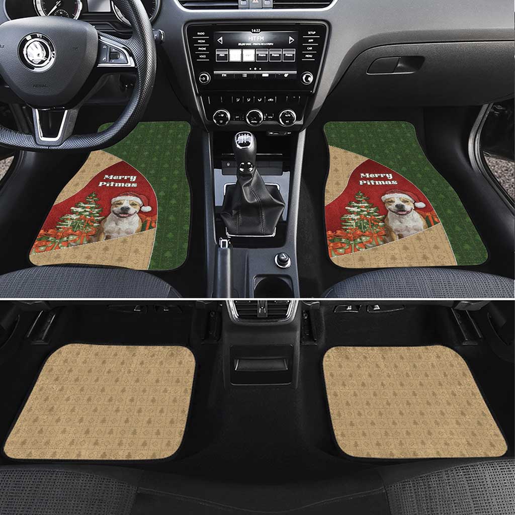 Merry Pitmas Car Mats Santa Baby Slip A Pittie Under The Tree For Me - Wonder Print Shop