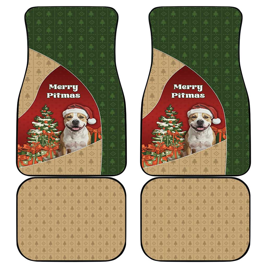 Merry Pitmas Car Mats Santa Baby Slip A Pittie Under The Tree For Me - Wonder Print Shop