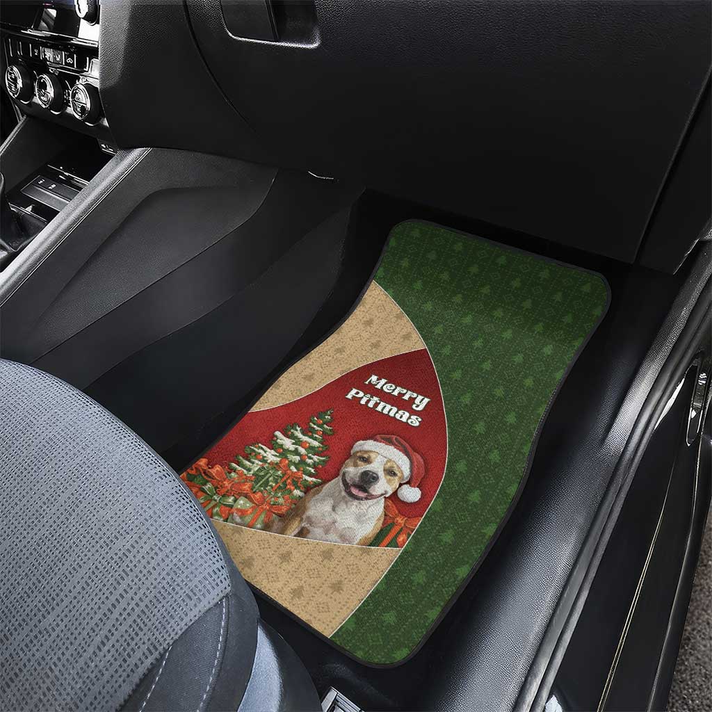 Merry Pitmas Car Mats Santa Baby Slip A Pittie Under The Tree For Me - Wonder Print Shop