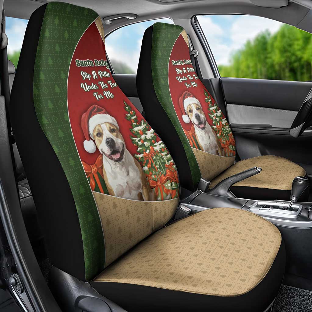 Merry Pitmas Car Seat Cover Santa Baby Slip A Pittie Under The Tree For Me - Wonder Print Shop