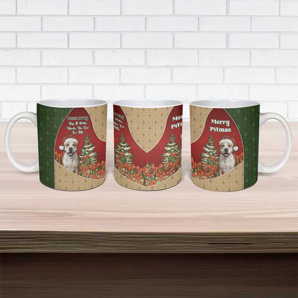 Merry Pitmas Ceramic Mug Santa Baby Slip A Pittie Under The Tree For Me - Wonder Print Shop