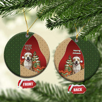 Merry Pitmas Ceramic Ornament Santa Baby Slip A Pittie Under The Tree For Me - Wonder Print Shop