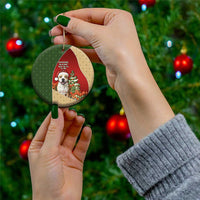 Merry Pitmas Ceramic Ornament Santa Baby Slip A Pittie Under The Tree For Me - Wonder Print Shop