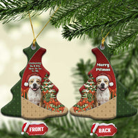 Merry Pitmas Ceramic Ornament Santa Baby Slip A Pittie Under The Tree For Me - Wonder Print Shop