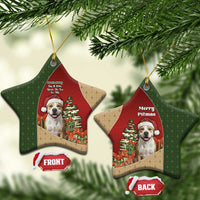 Merry Pitmas Ceramic Ornament Santa Baby Slip A Pittie Under The Tree For Me - Wonder Print Shop