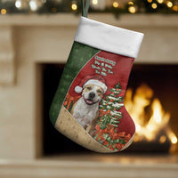 Merry Pitmas Christmas Stocking Santa Baby Slip A Pittie Under The Tree For Me - Wonder Print Shop