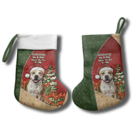 Merry Pitmas Christmas Stocking Santa Baby Slip A Pittie Under The Tree For Me - Wonder Print Shop
