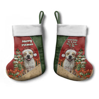 Merry Pitmas Christmas Stocking Santa Baby Slip A Pittie Under The Tree For Me - Wonder Print Shop