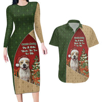 Merry Pitmas Couples Matching Long Sleeve Bodycon Dress and Hawaiian Shirt Santa Baby Slip A Pittie Under The Tree For Me - Wonder Print Shop