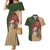 Merry Pitmas Couples Matching Mermaid Dress and Hawaiian Shirt Santa Baby Slip A Pittie Under The Tree For Me - Wonder Print Shop