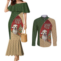 Merry Pitmas Couples Matching Mermaid Dress and Long Sleeve Button Shirt Santa Baby Slip A Pittie Under The Tree For Me - Wonder Print Shop