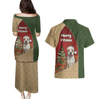 Merry Pitmas Couples Matching Puletasi and Hawaiian Shirt Santa Baby Slip A Pittie Under The Tree For Me - Wonder Print Shop