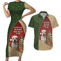 Merry Pitmas Couples Matching Short Sleeve Bodycon Dress and Hawaiian Shirt Santa Baby Slip A Pittie Under The Tree For Me - Wonder Print Shop