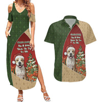 Merry Pitmas Couples Matching Summer Maxi Dress and Hawaiian Shirt Santa Baby Slip A Pittie Under The Tree For Me - Wonder Print Shop