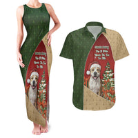 Merry Pitmas Couples Matching Tank Maxi Dress and Hawaiian Shirt Santa Baby Slip A Pittie Under The Tree For Me - Wonder Print Shop