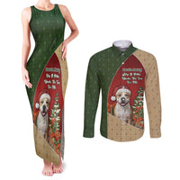 Merry Pitmas Couples Matching Tank Maxi Dress and Long Sleeve Button Shirt Santa Baby Slip A Pittie Under The Tree For Me - Wonder Print Shop