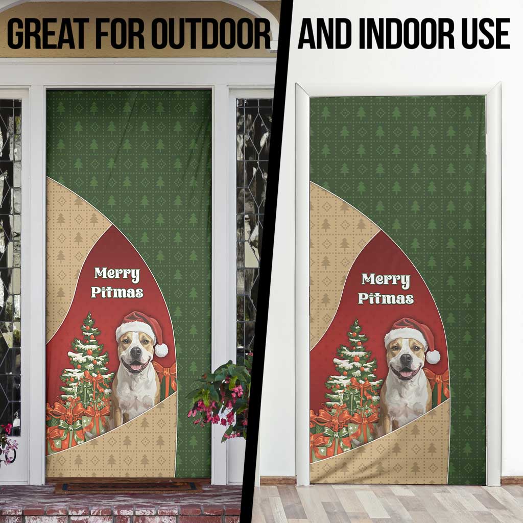 Merry Pitmas Door Cover Santa Baby Slip A Pittie Under The Tree For Me - Wonder Print Shop