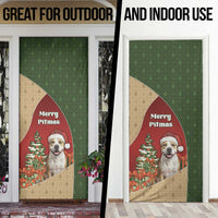 Merry Pitmas Door Cover Santa Baby Slip A Pittie Under The Tree For Me - Wonder Print Shop