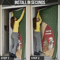 Merry Pitmas Door Cover Santa Baby Slip A Pittie Under The Tree For Me - Wonder Print Shop