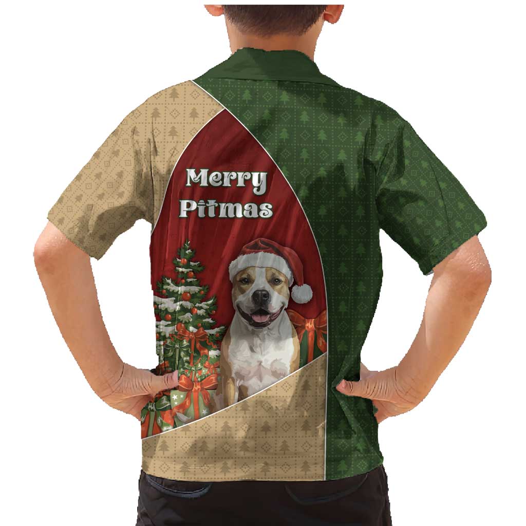 Merry Pitmas Family Matching Mermaid Dress and Hawaiian Shirt Santa Baby Slip A Pittie Under The Tree For Me - Wonder Print Shop