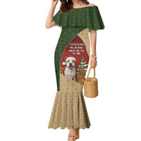 Merry Pitmas Family Matching Mermaid Dress and Hawaiian Shirt Santa Baby Slip A Pittie Under The Tree For Me - Wonder Print Shop