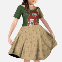 Merry Pitmas Family Matching Off The Shoulder Long Sleeve Dress and Hawaiian Shirt Santa Baby Slip A Pittie Under The Tree For Me - Wonder Print Shop