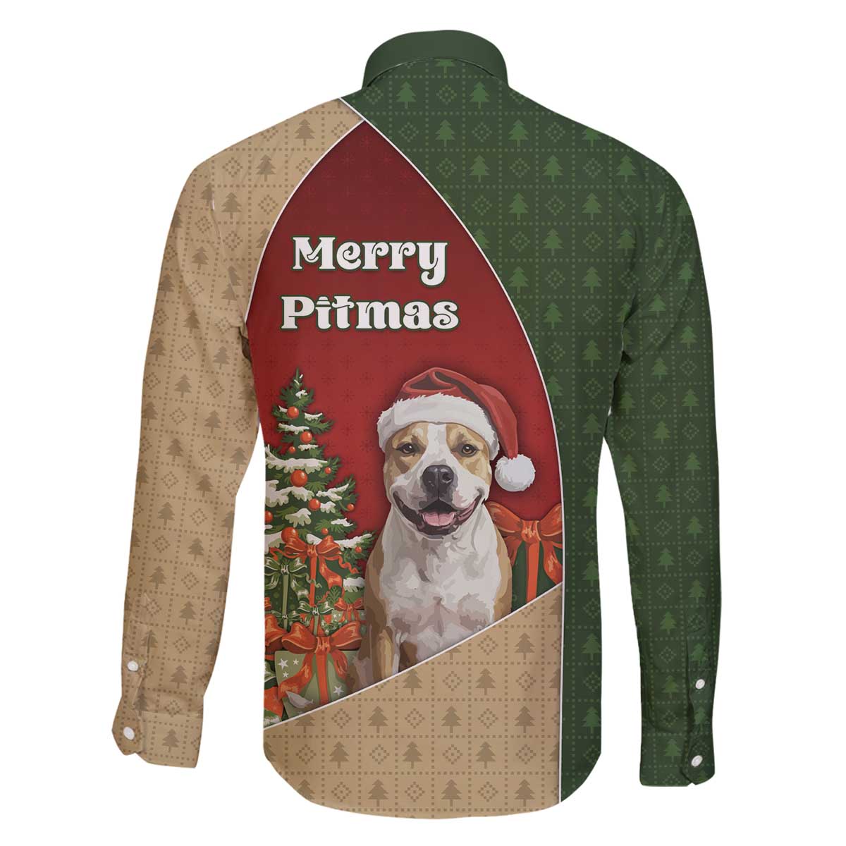 Merry Pitmas Family Matching Off The Shoulder Long Sleeve Dress and Hawaiian Shirt Santa Baby Slip A Pittie Under The Tree For Me - Wonder Print Shop