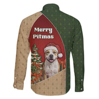 Merry Pitmas Family Matching Off The Shoulder Long Sleeve Dress and Hawaiian Shirt Santa Baby Slip A Pittie Under The Tree For Me - Wonder Print Shop