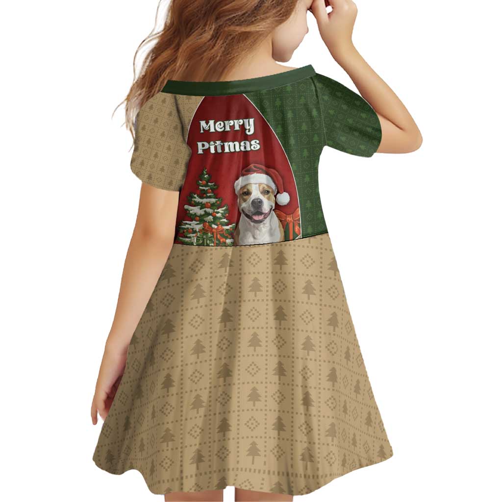 Merry Pitmas Family Matching Off Shoulder Short Dress and Hawaiian Shirt Santa Baby Slip A Pittie Under The Tree For Me - Wonder Print Shop