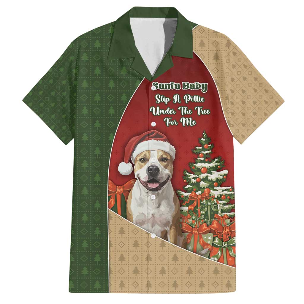 Merry Pitmas Family Matching Puletasi and Hawaiian Shirt Santa Baby Slip A Pittie Under The Tree For Me - Wonder Print Shop