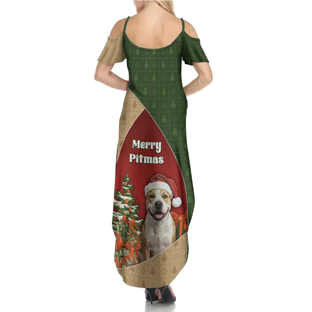 Merry Pitmas Family Matching Summer Maxi Dress and Hawaiian Shirt Santa Baby Slip A Pittie Under The Tree For Me - Wonder Print Shop