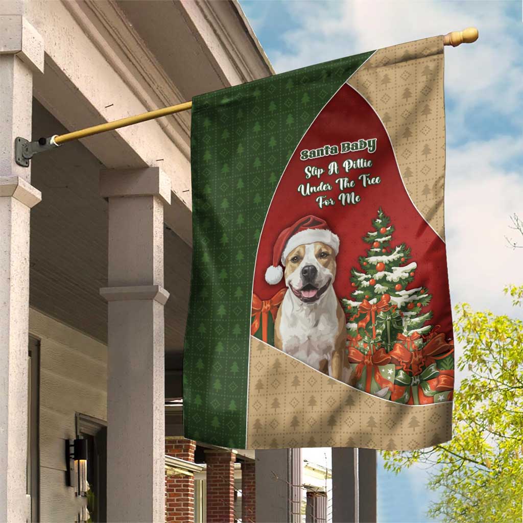 Merry Pitmas Garden Flag Santa Baby Slip A Pittie Under The Tree For Me - Wonder Print Shop