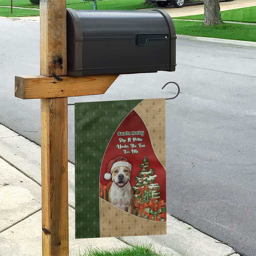 Merry Pitmas Garden Flag Santa Baby Slip A Pittie Under The Tree For Me - Wonder Print Shop