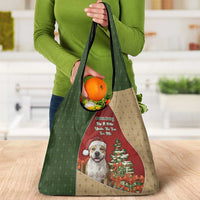 Merry Pitmas Grocery Bag Santa Baby Slip A Pittie Under The Tree For Me - Wonder Print Shop